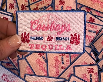 Cowboys Tequila Pink Embroidered Patch - Iron On