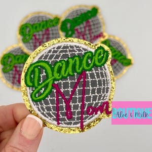 Dance Mom Disco Ball Patch: Embroidered Iron-On Applique