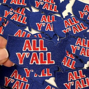 All Y&#39;all USA Embroidered Patch: Patriotic Western Style