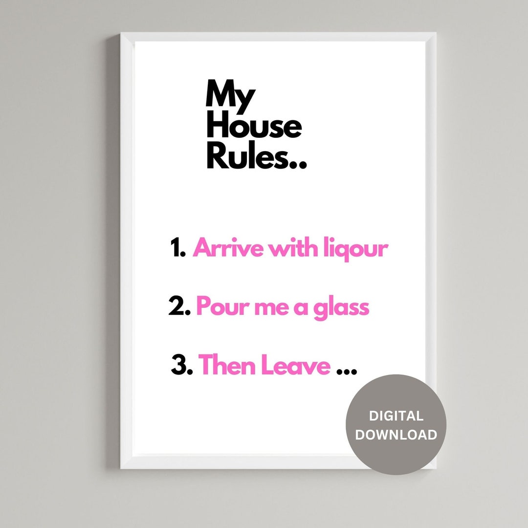 My House Rules Printable Wall Art - Etsy