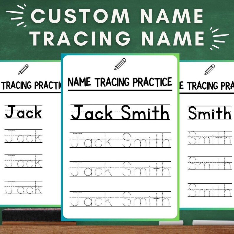 Custom Name Tracing Sheet Handwriting Practice Personalized Name Trace ...