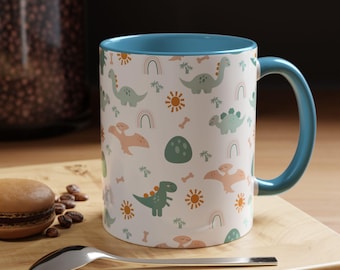 Mug sur le thème des dinosaures | Matinées joyeuses entre amis dinosaures | Cadeau d'anniversaire pour enfant | Décoration de cuisine amusante | Tasse mignonne de dinosaure | Ludique