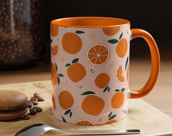 Cheerful Orange Accent Coffee Mug | Brighten Your Morning | Gift for Coffee Lovers | Kitchen Decor | Vibrant Drinkware | Citrus Lover's Mug