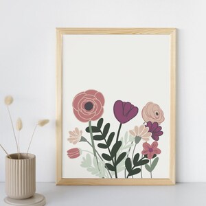 Wildflower Wall Art for Girls room Decor Flower Nursery Art Floral Print
