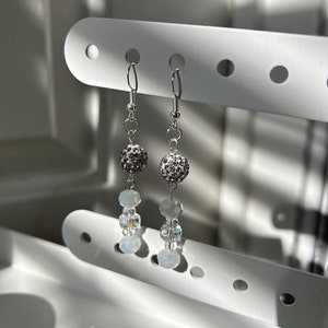 Rhinestone Ball Dangle Earrings