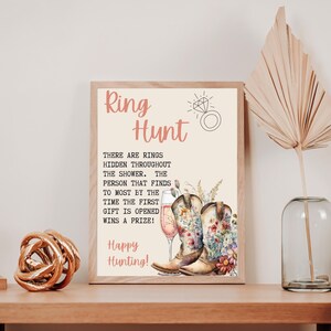 Ring Hunt | Find The Rings Game | Boots and Bubbly Ring Game Template | Instant Download | Rustic Bridal Shower - BBCG