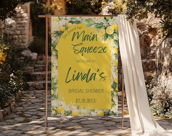 Letrero de bienvenida para despedida de soltera con cítricos / Letrero de bienvenida con flores cítricas / Letrero imprimible - MainSqueeze