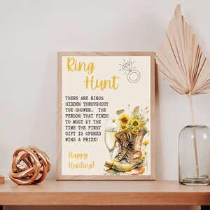 Ring Hunt | Find The Rings Game | Boots and Bubbly Ring Game Template | Instant Download | Bridal Shower | - BBSB