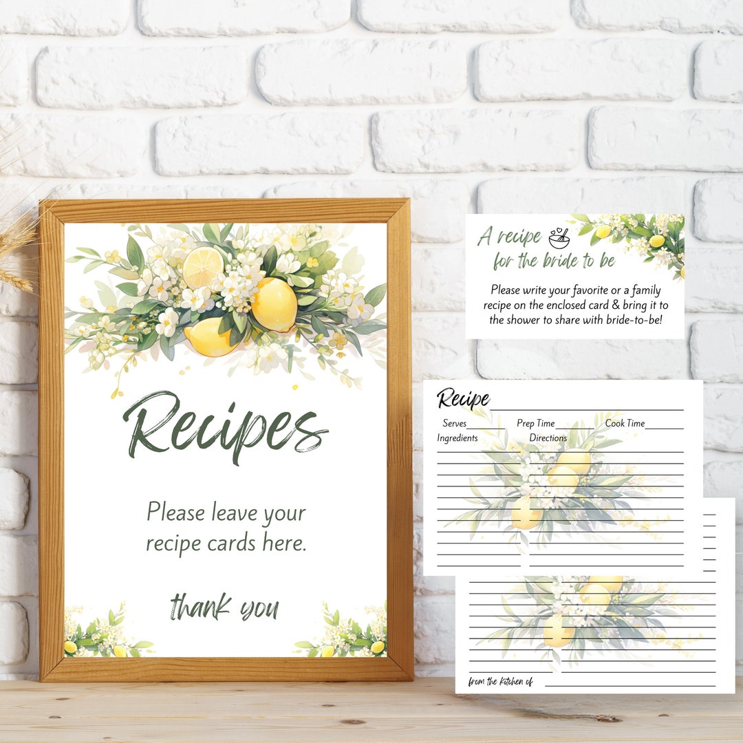 Citrus Recipe Card Sign | Leave Your Recipe Cards Here | Main Squeeze ...