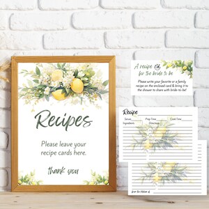 Segno della scheda della ricetta per gli agrumi / Lascia qui le tue schede della ricetta / Addio al nubilato Main Squeeze / Modello modificabile / Download istantaneo - MainSqueeze
