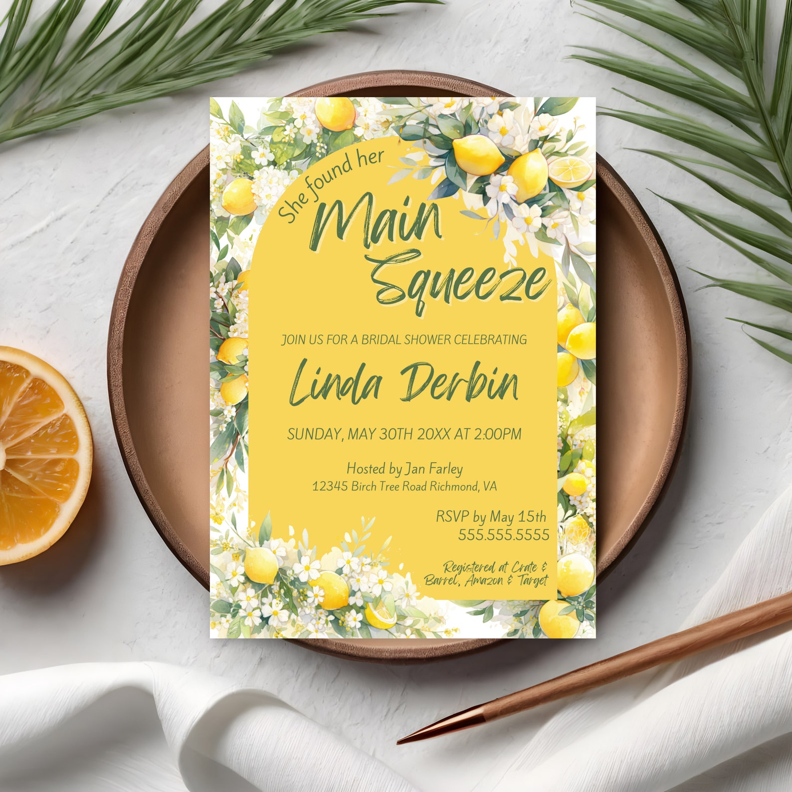 Lemon Bridal Shower | She Found Her Main Squeeze Bridal Shower Invite ...
