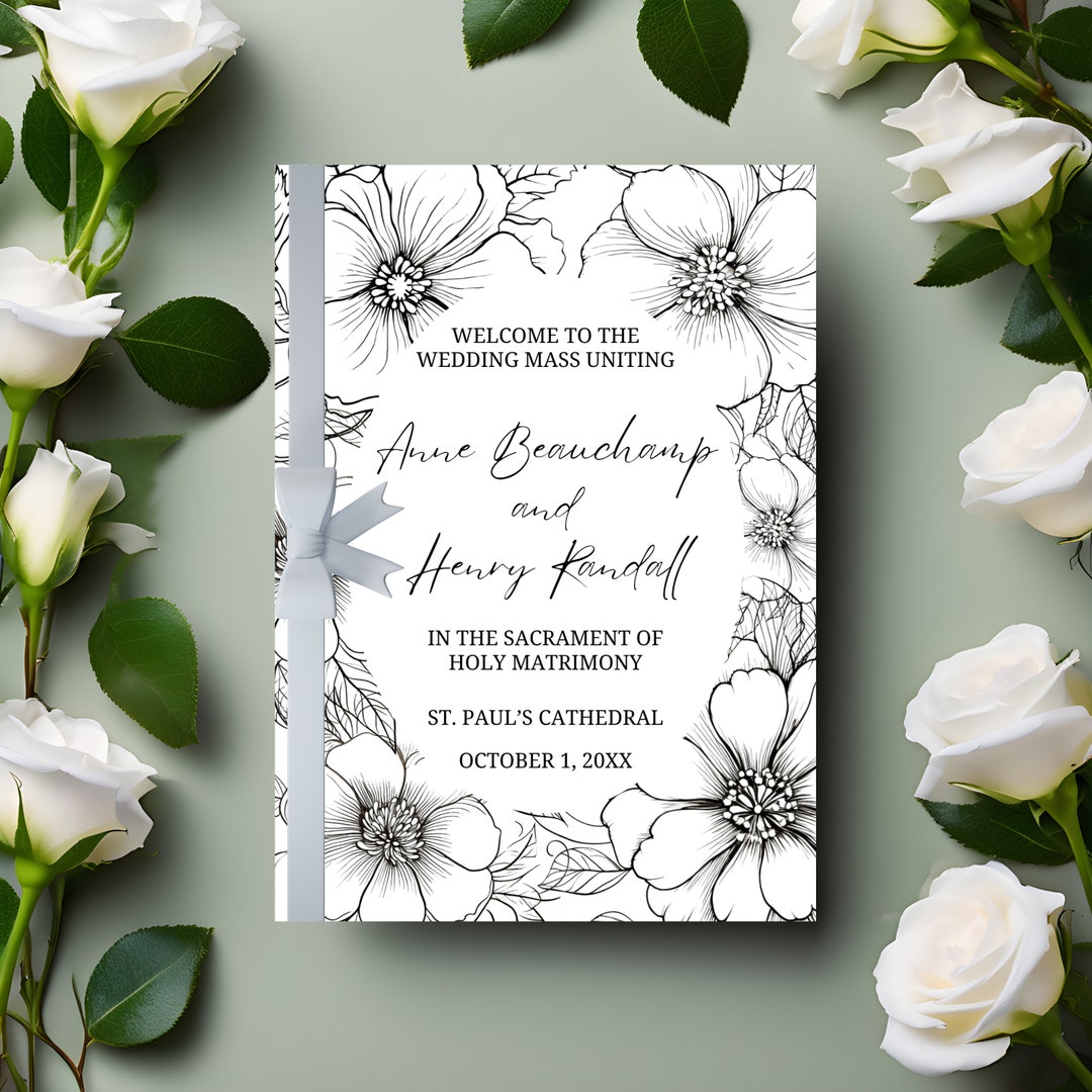 Catholic Wedding Mass Program Booklet (full Mass) | Customize on Canva ...
