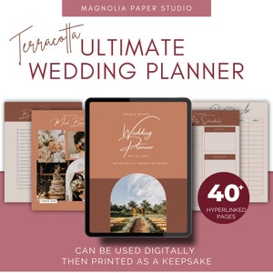 Sjabloonbundel bruiloftplanner: 115 pagina&#39;s | DIRECT DOWNLOADEN | Bruiloftplanner | Trouwroute | Checklist bruiloftplanning - terracotta
