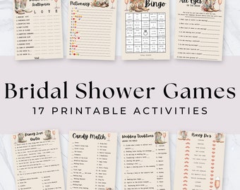 Rustic Boots and Bubbly Bridal Shower Games | INSTANT DOWNLOAD | Printable Bridal Party Games Package - BBCG