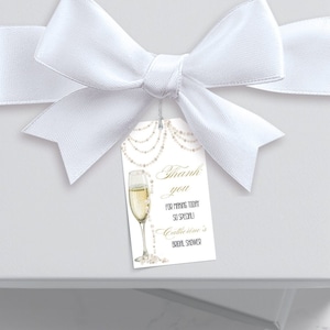 Pearls and Prosecco Favor Tags | INSTANT DOWNLOAD | Shower Favors Sign | Bridal Shower Gift Tags - Pearl