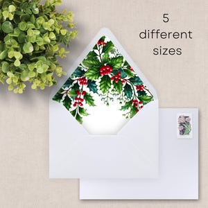 Elegante Blumen Hochzeit Umschlag Liner | Druckbare Weihnachts Umschlag Zwischenlage | Benutzerdefinierter digitaler Download | Hochzeitseinladung Liner - Christina