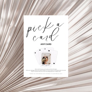 Playing Cards Guest Sign - Please Sign Our Guestbook - Minimalist Wedding Sign - Customizable Template - Card