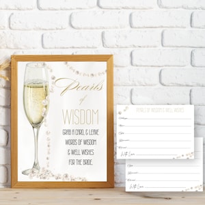 Pearls and Prosecco Guess How Many Pearls Game | Bridal Shower Guessing Game | Pearls & Prosecco Bridal Shower Games - Pearl