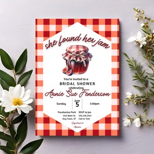 Ella encontró su invitación de despedida de soltera de mermelada / invitación de despedida de soltera de picnic / plantilla de mermelada de higos / regalo nupcial descargable / mermelada de higos - mermelada