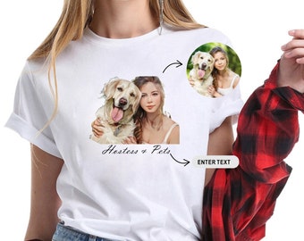 Custom Family Picture T-shirt, Personalized Pet T-Shirt,Custom Photo Shirt,Personalized dog mom dad tee,Dog Lover Gift,father day Gift