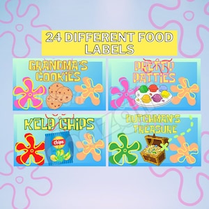 24 Food Tent Labels Dessert Birthday Party Decor Template Under the Sea Instant Download Printable DIGITAL File
