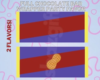 Cartoon Under the Sea Chocolate Candy Bars Two Flavors Instant Download Birthday Party Favor Template Printable DIGITAL FILE