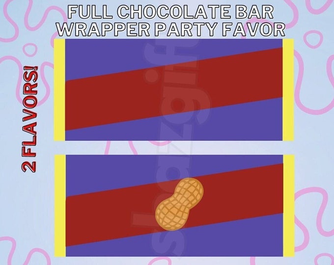 Chocolate Bar Cartoon / Sponge Bob Chocolate / Squarepants Party