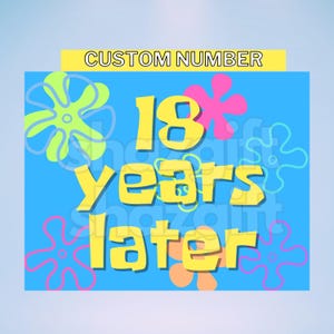Cartoon Under the Sea aangepast nummer 25 jaar later tijd Tiki poster kaart label verjaardagsfeestje decor sjabloon afdrukbaar digitaal bestand