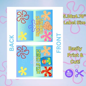 Cartoon Under the Sea 32 Food Labels Tent Dessert Birthday Party Decor Template Under the Sea ...
