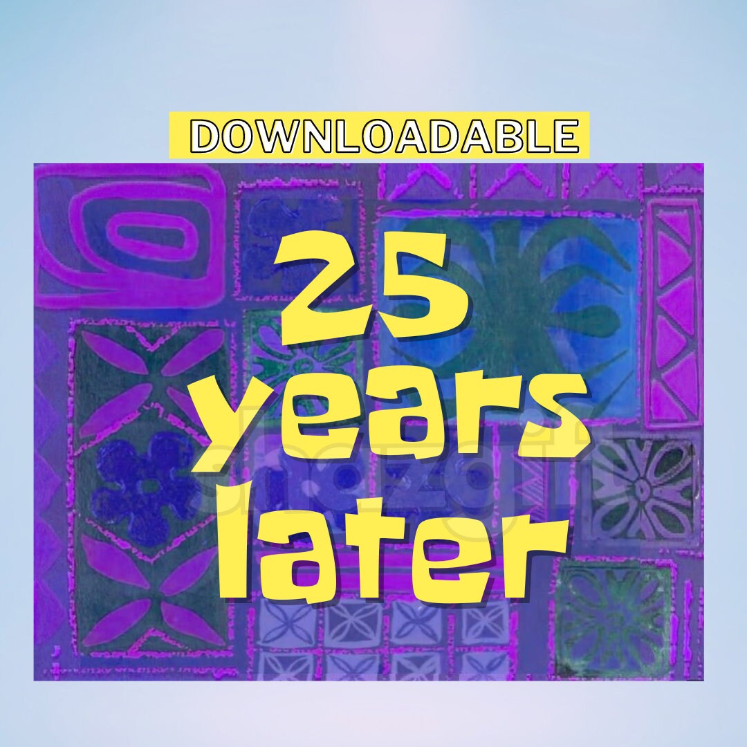 25 Years Later Time Poster Label Sponge Customizable Birthday Party ...