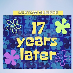 Cartoon Unter dem Meer Benutzerdefinierte Nummer 25 Jahre später Zeit Tiki Poster Karte Etikett Geburtstag Party Dekor Druckbare DIGITALE Datei Vorlage