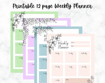 Printable Floral Weekly Planner - Etsy
