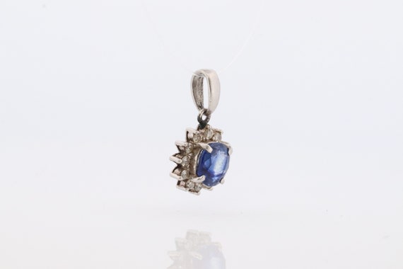 Sapphire Pendant. Genuine Sapphire and Diamond ha… - image 4