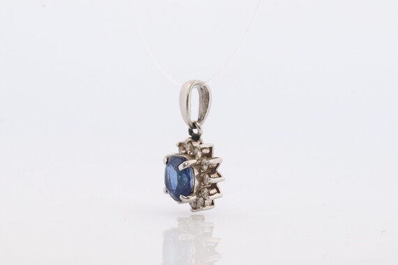 Sapphire Pendant. Genuine Sapphire and Diamond ha… - image 3