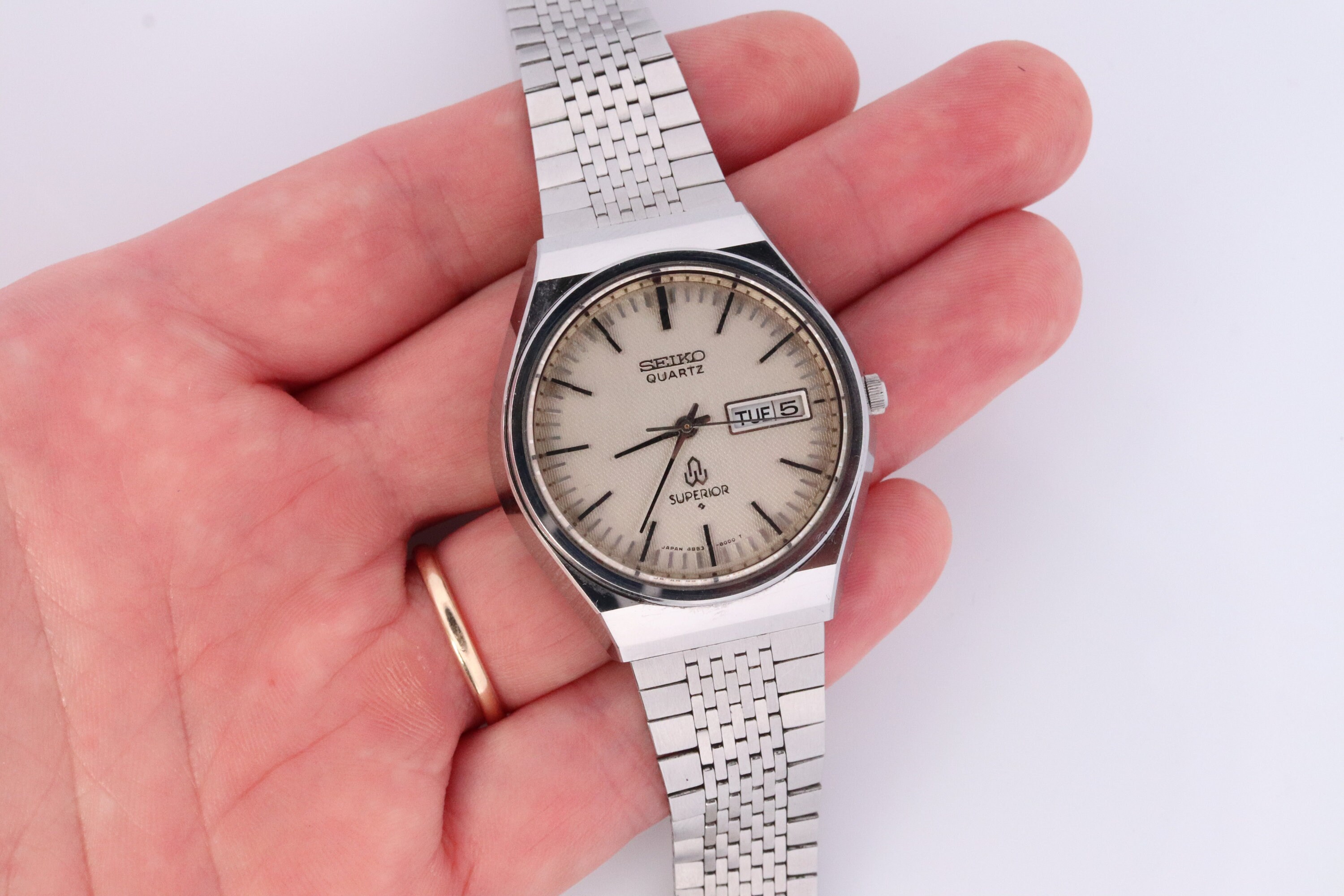 Seiko Superior Watch. SEIKO 4883 8000 Vintage 1970s SEIKO Day Date With Japanese and English Calendar