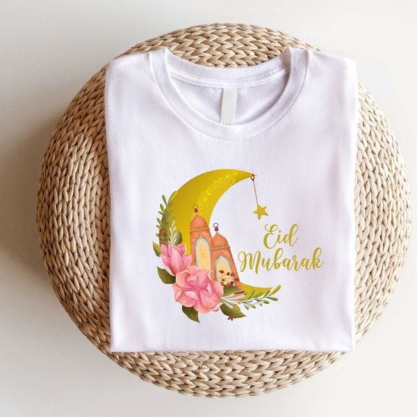T-shirt de l'Aïd Mubarak, chemise de l'Aïd béni, t-shirt des fêtes islamiques, sweat-shirt de voeux de l'Aïd, sweat à capuche famille et festivités, chemise de fête musulmane