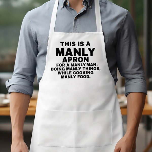 Dies ist eine männliche Schürze für männliche Männer, die männliche Dinge tun, während sie männliche Speisen, männliche Schürzen, echte Männer-Kochschürzen, Grill-Master-Gar-Schürzen zubereiten.