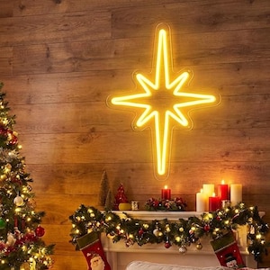 Mid Century Starburst Neon Sign: Retro Art Deco Wall Decor,Xmas Gift