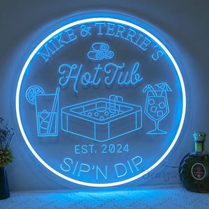 Wannen-Neon-Schild, Hot-Tub-Dekor, Hot-Tub-Leuchtreklame, Benutzerdefinierte, Pool-Neon-Schild, See-Schild, benutzerdefiniertes Hot-Tub-Zeichen, Spruch-Licht-Dekor