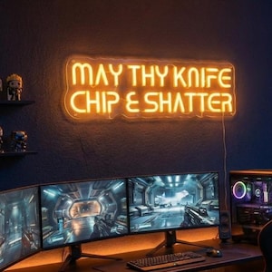 Neonreclame Dune: "May Thy Knife Chip and Shatter" - muurdecoratie gameroom