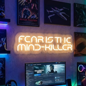 Dune Neon Sign: Fear Is The Mind-Killer, Positive Quote Decor