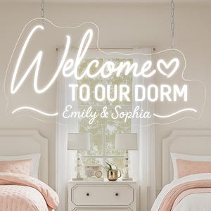 Welcome To Our Dorm Roomies Neon Sign,Custom Dorm Wall Art,Custom Roommates Neon Light, Personalized Gifts for Roomies,College Room Decor