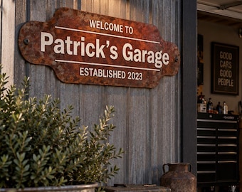 Personalized Rustic Aluminum Sign, Custom Vintage Plaque for Farm Garage Garden Decor