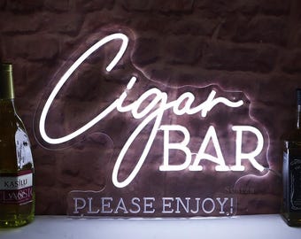 Letrero de neón de bar de puros, decoración para recepción de boda