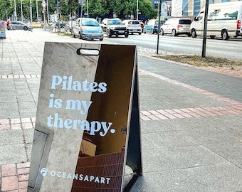 A-Frame Sign, Double Sided Pavement Sign, Stainless Steel Mirror Storefront Display