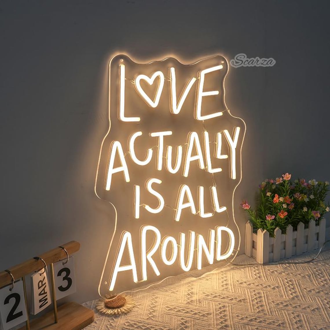 Love Actually Neon Sign: Heart Valentine Retro Decor - Etsy