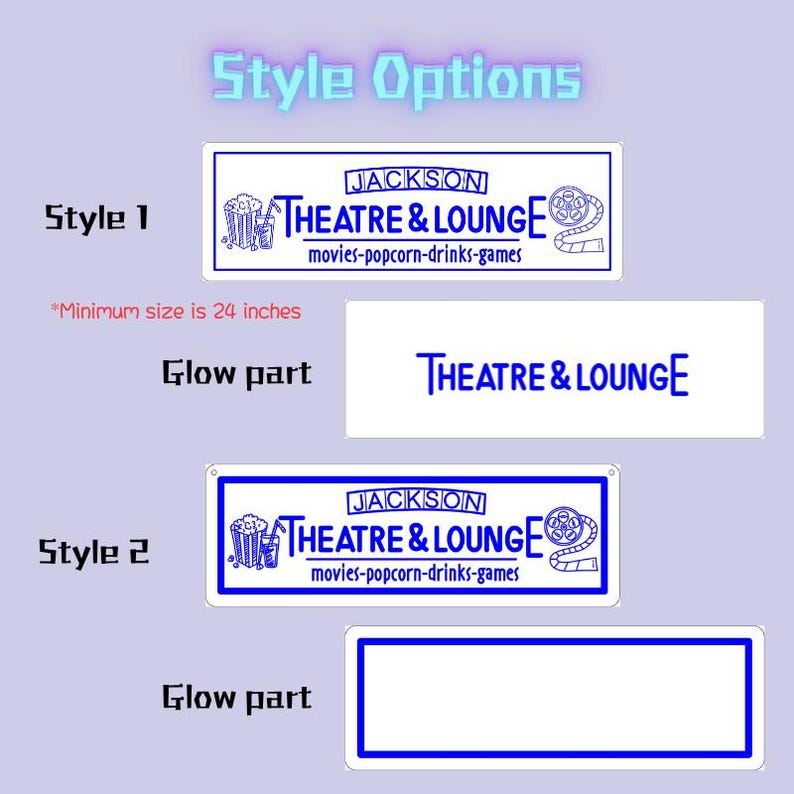 Personalized Home Theater Neon Sign: Custom Cinema Decor image 9