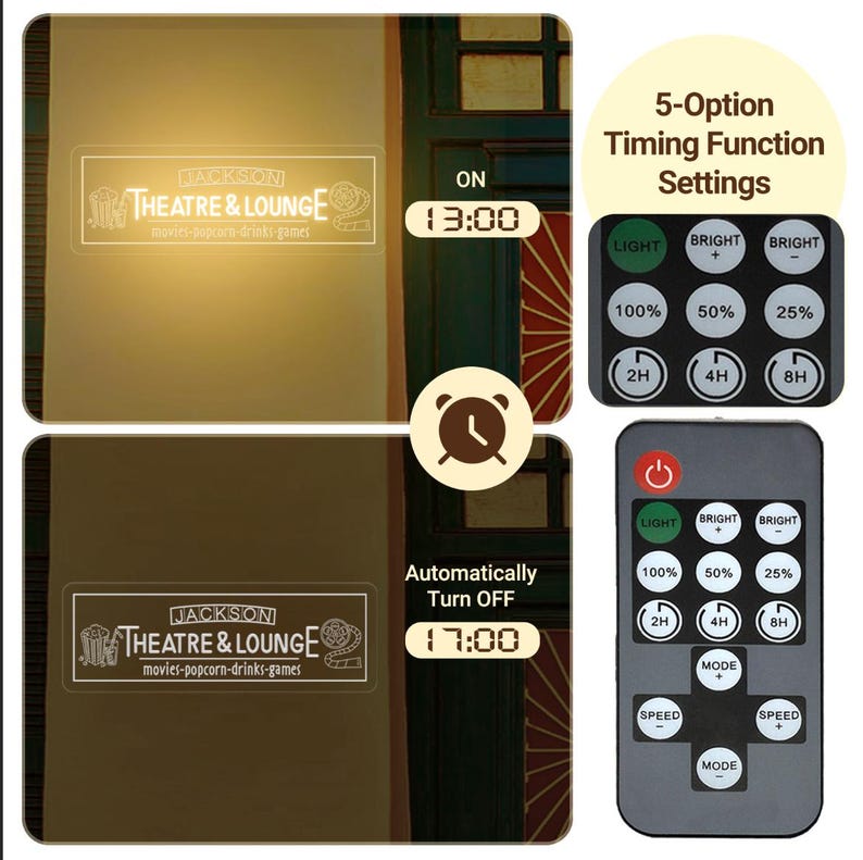 Personalized Home Theater Neon Sign: Custom Cinema Decor image 8