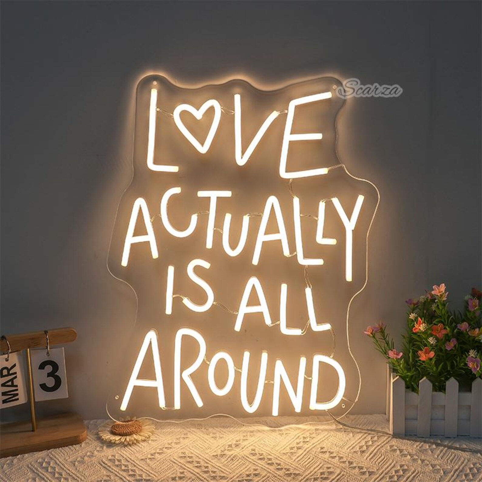 Love Actually Neon Sign: Heart Valentine Retro Decor - Etsy