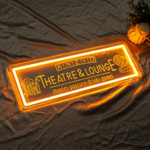 Personalized Home Theater Neon Sign: Custom Cinema Decor image 4